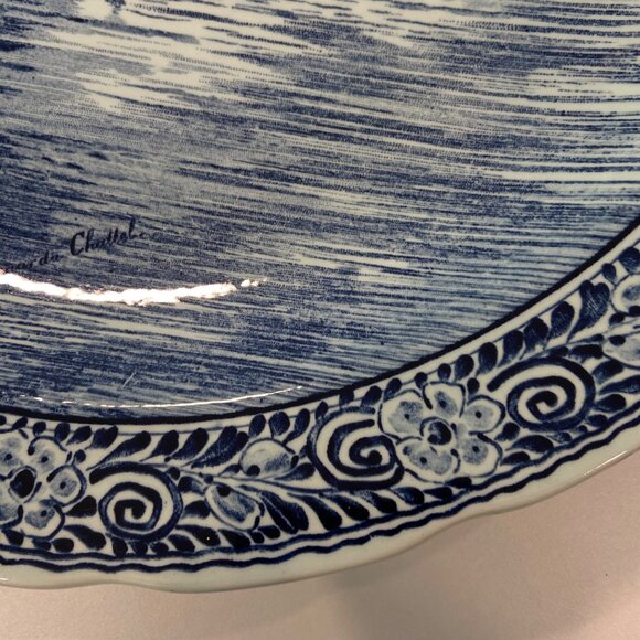 Vintage Nour du Chattel Boch Belgium Delft Blue &White Windmill Scene Decorative - Picture 4 of 16